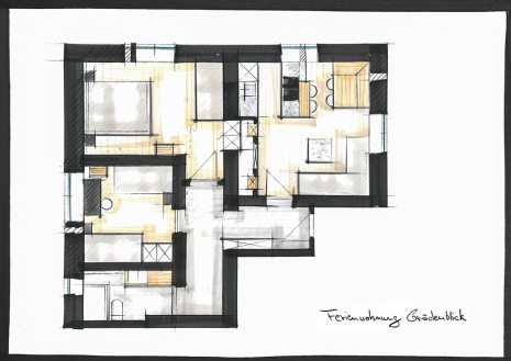 Grundriss Unterkünfte | haus urban B&B | Ferienwohnungen Grödenblick